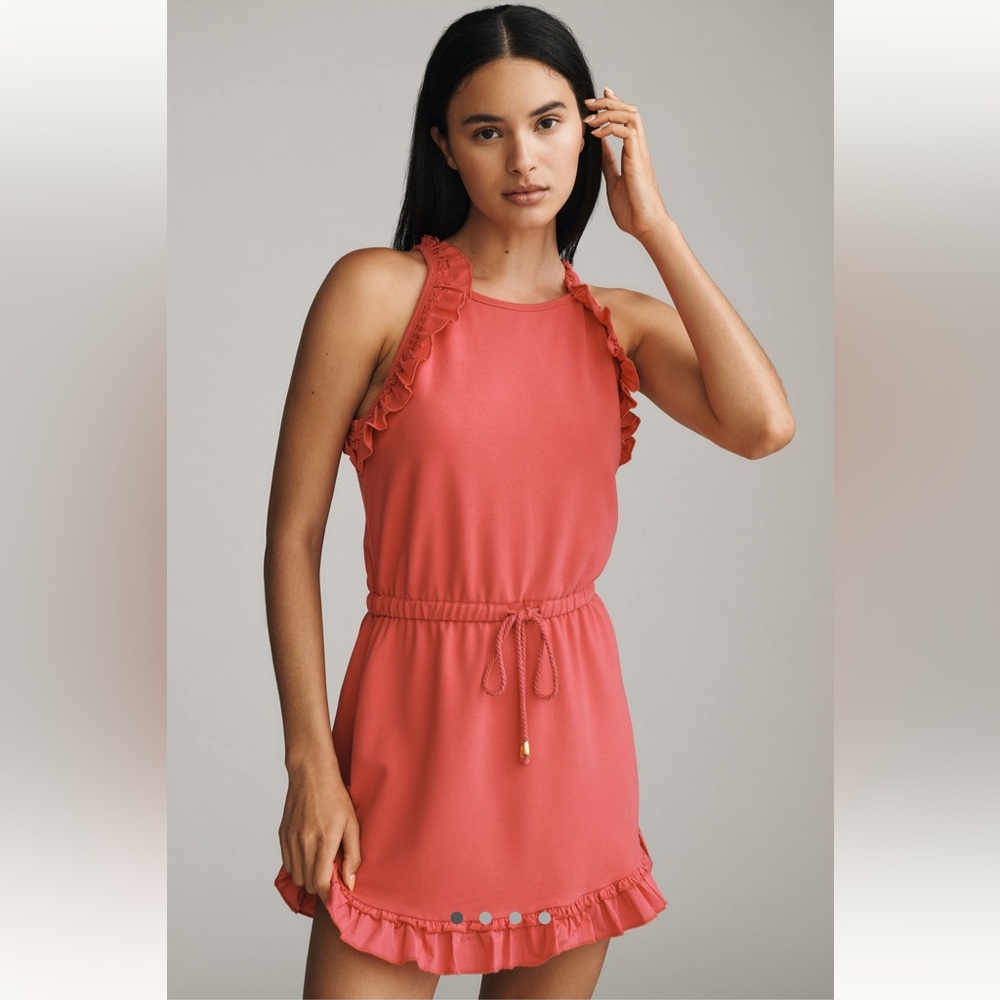 Anthropologie SUNDAYS MIRABELLE RUFFLE DRAWSTRING MINI DRESS